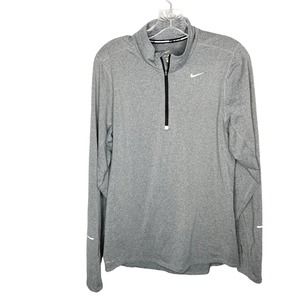 Nike Running Dri-Fit Gray Pullover Quarter Zip Lightweight Sweater Size Men's S
